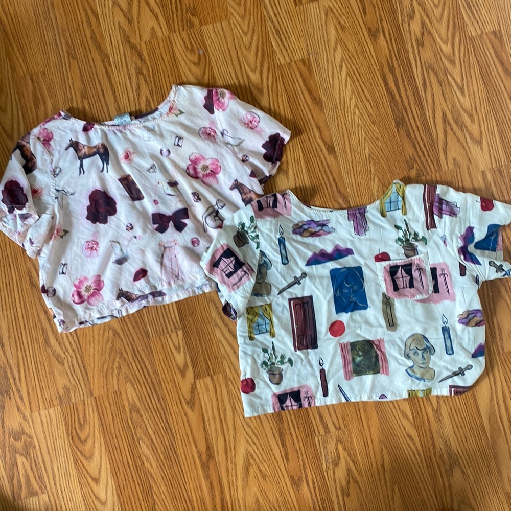 TO TRADE 2 Samantha Pleet dreaming and star crossed collage print cropped tops